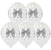 Шар латекс с рисунком 14"Bb пастель Бантики горошек (25шт)