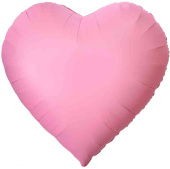 Шар фольга без рисунка 63"ВЗ Сердце Сатин Светло-розовый Light Pink