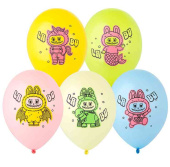 Шар латекс с рисунком 14"Bb пастель Эльфы плюшевые куклы (50шт)