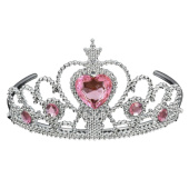 Корона пластиковая Сердце Серебро Розовый 16х7,5см ВВ