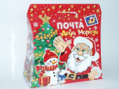 Коробка подарочная сборная большая сумка Почта Деда Мороза 24*25 см