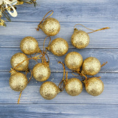 НГ Игрушки на елку Шар 2,5см (уп12) Шарики золото Сима-Ленд