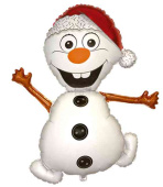 НГ Шар фольга фигура Снеговик в шапочке Snowman SIM 39" 99смFm (упак)