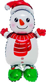 НГ Шар фольга фигура на подставке Веселый снеговик 24" 61смFL (упак)