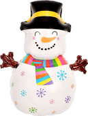 НГ Шар фольга фигура Снеговик в ярком шарфе 34" 86смFL (упак)