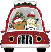 НГ Шар фольга фигура Новогодний автомобильчик 22" 56смFL (упак)