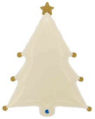 НГ Шар фольга фигура Новогодняя елочка Кремовый 27" 69смGR (упак)