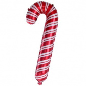 НГ Шар фольга мини с клапаном FL Леденец трость красный (P5)