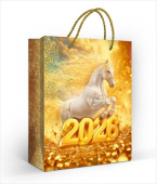 НГ Пакет бумажный M 18х23см Символ года 2026