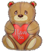 Шар фольга фигура Мишка с сердцем 27" 69смFL