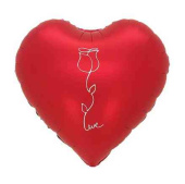 Шар фольга с рисунком 18"FL сердце Роза Красный Сатин