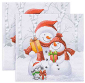 НГ Салфетки бумажные 33х33см Добрые снеговики (уп20)