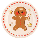 Тарелки бумажные 180 мм, 6 шт. Пряничный человечек