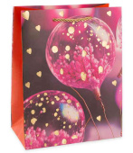 Пакет бумажный M 18х23см Невероятные шарики Дизайн №1 Розовый