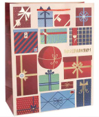 Пакет бумажный XXL 50х70см Поздравляю! подарки Металлик