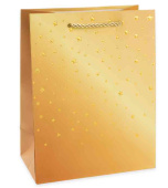 Пакет бумажный M 18х23см Звездное сияние Дизайн №4 Золото Металлик