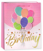 Пакет бумажный M 18х23см Милый праздник Дизайн №4 Металлик