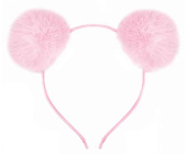 Ободок Пушистые помпончики Розовый ВВ