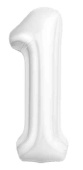 Шар фольга Цифра 40" AG Slim Белый блеск "1" (упак)