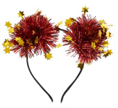 Ободок Шарики из дождика Красный Золото ВВ