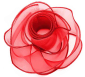 Лента Органза с леской 4х9,14м Красный