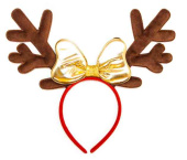 НГ Ободок Оленьи рожки с бантиком КоричневыйЗолото ВВ