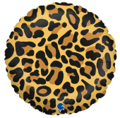 Шар фольга с рисунком 18"GR Круг Сафари Леопард