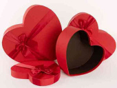 Коробка сердце 23х20х9см Красный