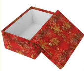 НГ Коробка прямоугольник 37х29х16см Снежинки