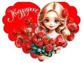 Открытка мини сердце Подружке (20шт)