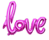 Шар фольга Буквы надпись Love Фуше 22" 56смFL