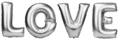 Шар фольга Буквы надпись LOVE Серебро 16" 41смFL