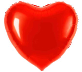 Шар фольга без рисунка 32"FL сердце металлик Красный