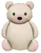 Шар фольга фигура Мишка Кремовый Сатин 35" 89смFL