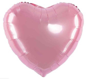 Шар фольга без рисунка 24"FL сердце пастель Розовый