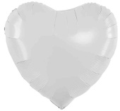 Шар фольга без рисунка 24"FL сердце пастель Белый