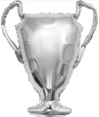 Шар фольга фигура Кубок Чемпиона Серебро 33" 84смFL (упак)