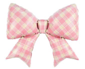 Шар фольга фигура Бант Клетка Виши Розовый Сатин 38" 97см FL (упак)