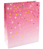 Пакет бумажный L 26х32см Звездные искры Дизайн №2