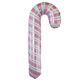 НГ Шар фольга фигура Леденец трость надув воздухом Розовый 33'' 84см FL