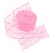 Лента декоративная 4,5смх10м Широкое Кружево Светло розовый 1шт ВВ