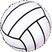 Шар фольга с рисунком 18"FL Круг Волейбольный мяч Белый