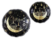 Шар фольга с рисунком 18"FL Круг Сказки Востока Рамадан Черный