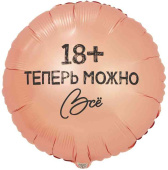 Шар фольга с рисунком 18" ВЗ круг Теперь можно все 18