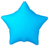 Шар фольга без рисунка 18"ВЗ звезда Неон Голубой Blue