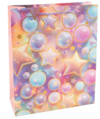 Пакет бумажный M 18х23см Волшебные звезды Дизайн №1