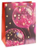 Пакет бумажный XL 31х41см Невероятные шарики Дизайн №1 Розовый