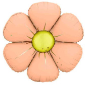 Шар фольга фигура Цветок Ромашка Персиковый 25" 64смFL