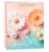 Пакет бумажный M 18х23см Бумажные цветы Дизайн №1