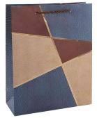 Пакет бумажный L 26х32см Геометрия Золотые линии Дизайн №1